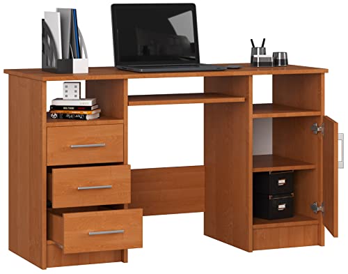 BDW Ana Schreibtisch – Moderner Gamingtisch – Gaming Desk - Gaming Tisch – Gaming Schreibtisch - Kleiner Schreibtisch - Computertisch 124x74x52cm – Erle von BDW