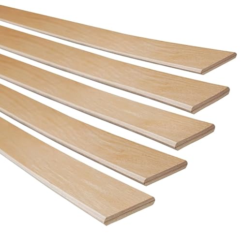 BDW Flex - 5/10 Stück Federholzleisten, Lattenrost, Buchenholzstreifen für Matratzen, Rolllattenrost 53 mm x 8 mm, Längen: 695/795/895 mm (5, 895mm) von BDW
