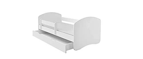 BDW Kinderbett Jugendbett mit Einer Schublade und Matratze Weiß 160x80 || BESTPREIS || von BDW