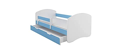 BDW Kinderbett Jugendbett mit Einer Schublade und Matratze BLAU 160x80 || BESTPREIS || von BDW