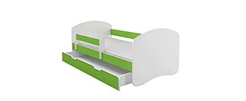 BDW Kinderbett Jugendbett mit Einer Schublade und Matratze Grün 160x80 || BESTPREIS || von BDW