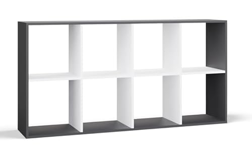 BDW- Malax BücherREGAL | Schrank, Sockel für Wohnzimmer, Büro und Arbeitszimmer | Regal für Bücher und Spielzeug | Ideal für Kinderzimmer, Teenager, Jugendzimmer | Anthrazit/Weiß, 2x4 BDW- Malax BücherREGAL | Schrank, Sockel für Wohnzimmer, Büro und Arbeitszimmer | Regal für Bücher und Spielzeug | Ideal für Kinderzimmer, Teenager, Jugendzimmer | Anthrazit/Weiß, 2x4 von BDW