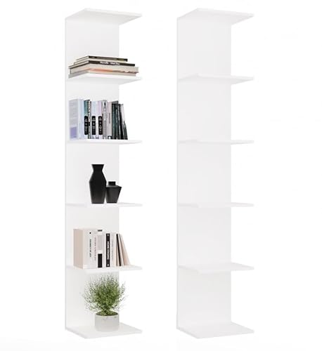 BDW Modernes Bücherregal, 180 cm Höhe, 6 Einlegeböden, 35 x 30 cm, IDEAL FÜR BÜRO UND Wohnzimmer Modell: 6P von BDW