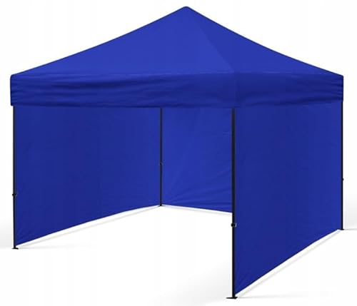 BDW - Pavillon - Zelt - Partyzelt - für Garten, Terasse, Messe - Pavillon Wasserdicht, Stabil - Faltpavillon - Gartenpavillon - 3 Pavillon Seitenteile Inklusive - Pavillon Faltbar 3 x 3 m - Blau von BDW