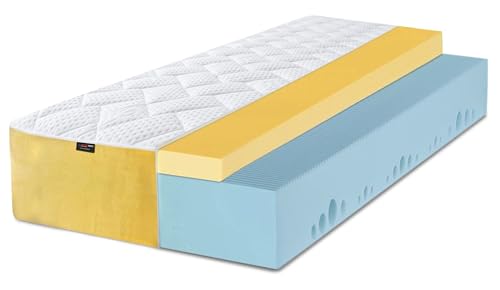 BDW Premium-Schaumstoffmatratze, thermoelastischer Schaum Matratze, 20 cm Höhe, 7 Zonen, H3 Mittelhart, Abnehmbarer Bezug (80x200x20cm) von BDW