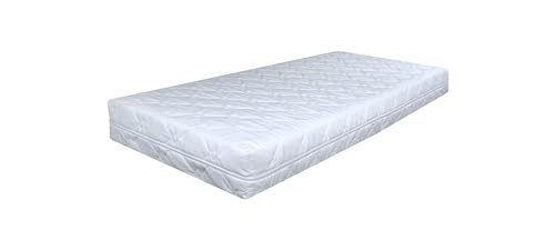 BDW Schaummatratze - H2 Mittelfest - für Baby-, Kinder-, Einzelbett - mit Abnehmbarem Waschbarem Bezug mit Schnellverschluss - Antiallergisch - Doppelseitig - Elastisch - Weiß - 200x90x8cm BDW Schaummatratze - H2 Mittelfest - für Baby-, Kinder-, Einzelbett - mit Abnehmbarem Waschbarem Bezug mit Schnellverschluss - Antiallergisch - Doppelseitig - Elastisch - Weiß - 200x90x8cm von BDW