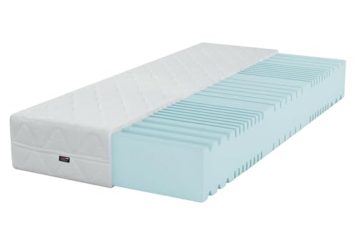 BDW Schaumstoffmatratze Neptun, 15 cm Höhe, H4 Hart, Mit einem Hauch von Silber überziehen, MaxiFoam, Abnehmbarer Bezug (120x200x15cm) von BDW