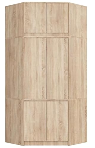 BDW Schlafzimmer Eckschrank mit Verlängerung - Elegant und funktionell - Großes Fassungsvermögen - Vielseitiger Stil - Einfache Montage - 100 cm - 6 Türen, 9 Einlegeböden - Eiche Sonoma BDW Schlafzimmer Eckschrank mit Verlängerung - Elegant und funktionell - Großes Fassungsvermögen - Vielseitiger Stil - Einfache Montage - 100 cm - 6 Türen, 9 Einlegeböden - Eiche Sonoma von BDW