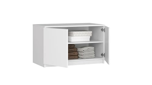 BDW Stylish S90 2D 2SZ CLP Kleiderschrank-Organizer - Zwei Einlegeböden - Schubladen für die Innenseite des Kleiderschranks - Kleiderschrank Innenaufbewahrung - 90x55x51 cm - Weiss von BDW