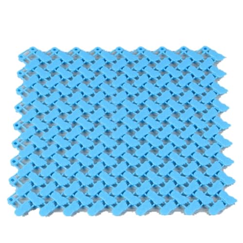 BDXMKS Garagenbodenfliesen 5 Stück 24,5 * 24,5 cm DIY Teppich Bonbonfarben Kunststoff Badematten Einfacher Badezimmer Massage Teppich Duschraum rutschfeste Matte, Spleißmatte(Blue) von BDXMKS