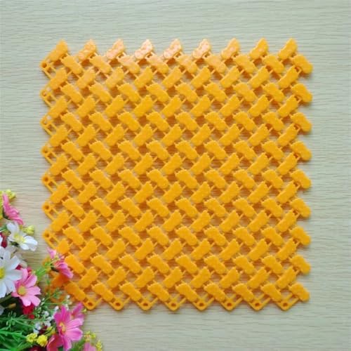 BDXMKS Garagenbodenfliesen 5 Stück 24,5 * 24,5 cm DIY Teppich Bonbonfarben Kunststoff Badematten Einfacher Badezimmer Massage Teppich Duschraum rutschfeste Matte, Spleißmatte(Orange) von BDXMKS