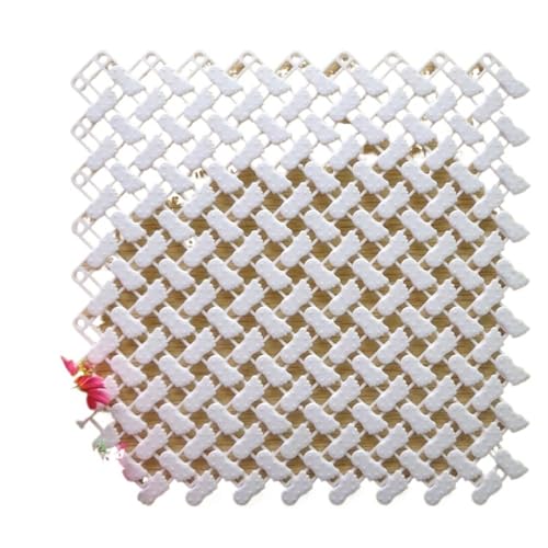 BDXMKS Garagenbodenfliesen 5 Stück 24,5 * 24,5 cm DIY Teppich Bonbonfarben Kunststoff Badematten Einfacher Badezimmer Massage Teppich Duschraum rutschfeste Matte, Spleißmatte(White) von BDXMKS