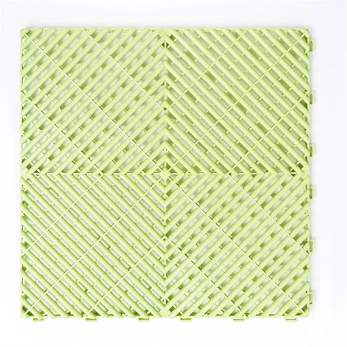 BDXMKS Garagenbodenfliesen Ineinander greifende Garagenbodenfliesen, Bodenmatte for Autowaschräume, Multifunktionsplatte, 1,8 cm dick(Light Green,400pcs) von BDXMKS