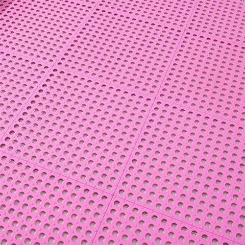 BDXMKS Garagenbodenfliesen Küche Badezimmer Anti-Rutsch-Matte wasserdichte Bodenmatte Badezimmer Patchwork Hohlbad Anti-Fall-Fußmatte Bad Drainage Teppich(Pink,30X30CM_24PCS) von BDXMKS