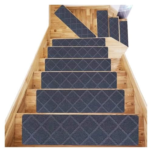 BDXMKS Treppenstufen Matten 2 Stück Treppenstufen for Holzstufen Selbstklebende Treppenstufenmatte Treppenteppichschutz Teppichstufen Schalldichte Treppenmatten(13) von BDXMKS