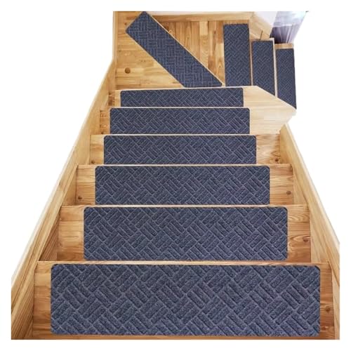 BDXMKS Treppenstufen Matten 2 Stück Treppenstufen for Holzstufen Selbstklebende Treppenstufenmatte Treppenteppichschutz Teppichstufen Schalldichte Treppenmatten(Color-20) von BDXMKS