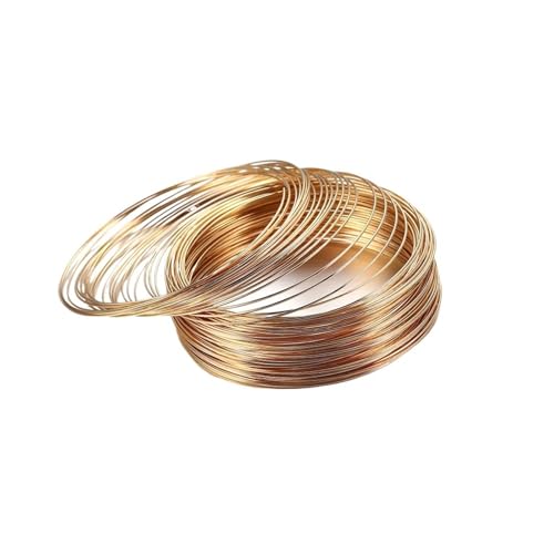Basteldraht 100 Schleifen/Los 0,6 mm Memory Stahldraht for DIY Perlen Armbänder Ohrringe Schmuckherstellung Zubehör Zubehör(Gold-2) von BDXMKS