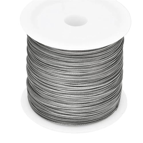 Basteldraht 7 Stränge Edelstahl-Perlendraht for Auffädeln von Perlen, Basteldraht zur Schmuckherstellung, 100 m(Silver,0.38mm) von BDXMKS
