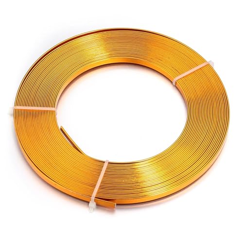 Basteldraht Ca. 10 Meter/Rolle breiter, flacher Aluminiumdraht for die Schmuckherstellung for Basteln von handgefertigtem Schmuck, Zubehör for Wickeln von Edelsteinanhängern(Orange) von BDXMKS