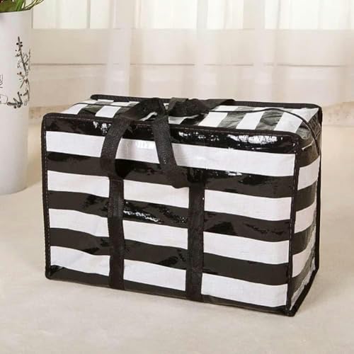 XXL Robuster Wäschesack King Size,Riesige Einkaufstasche mit Stabilen Reißverschlüssen,Gepäckpacktasche für Umzug/Wohnheim,Handliche Aufbewahrungstasche für Steppdecken-Streifen-M-56 * 40 * 21cm XXL Robuster Wäschesack King Size,Riesige Einkaufstasche mit Stabilen Reißverschlüssen,Gepäckpacktasche für Umzug/Wohnheim,Handliche Aufbewahrungstasche für Steppdecken-Streifen-M-56 * 40 * 21cm von BDXZGX