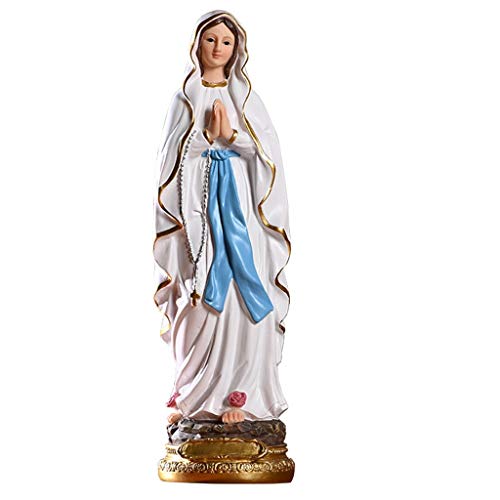 BDXZJ Jungfrau Maria Lady Statue, Heilige Mutter Maria Statue, Religiöse Jungfrau Maria Statue Figur, Ornament Religiöses Geschenk, Bürodekoration, Harz, 8,5 x 8,5 x 30 cm von BDXZJ