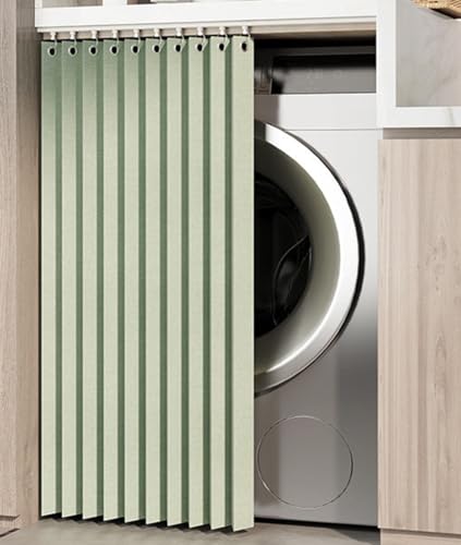 BDXZJ Schrankvorhang, Staubdichter Vorhang Für Regale Vorhang Küchenschrank, Regal Vorhang Schieben Schrank Schatten Vorhan Wasserdicht Schrankvorhänge Küche Für Regale E,H70cm/track140cm von BDXZJ