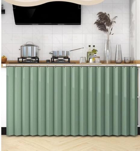 BDXZJ Staubdichter Vorhang Für Regale, Schrank Schatten Vorhang, Vorhang Küchenschrank Schrankvorhang Schranktür Vorhang Für Küche, Schuhschlitze, Schränke, Waschmaschinen C,H50cm/track140cm von BDXZJ