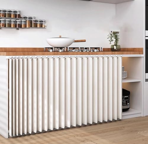 BDXZJ Staubdichter Vorhang Für Regale, Schrank Schatten Vorhang, Vorhang Küchenschrank Schrankvorhang Schranktür Vorhang Für Küche, Schuhschlitze, Schränke, Waschmaschinen D,H60cm/track130cm von BDXZJ