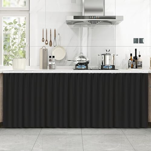 BDXZJ Vorhang Küchenschrank, Schrankvorhänge Für Küche, Kleiderschrank, Badezimmer, Vorhang Schrank, Staubdichter Vorhang Für Regale, Wandpaneele, Hängende Tür O,track70cm /H90cm von BDXZJ