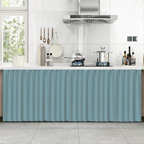 BDXZJ Vorhang Küchenschrank, Schrankvorhänge Für Küche, Kleiderschrank, Badezimmer, Vorhang Schrank, Staubdichter Vorhang Für Regale, Wandpaneele, Hängende Tür Q,track100cm /H80cm von BDXZJ