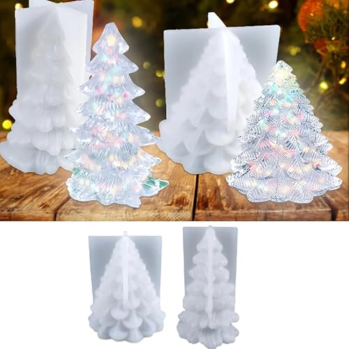 5 Stück Silikonform Schneeflocke Weihnachten – Resin Gießform, Seifenform & Fondant Backform für Torten, Kekse & DIY Basteln (Weihnachtsbaum 02) von BDYLYS