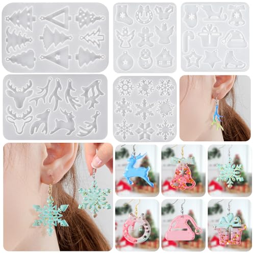 5 Stück Silikonform Schneeflocke Weihnachten – Resin Gießform, Seifenform & Fondant Backform für Torten, Kekse & DIY Basteln von BDYLYS