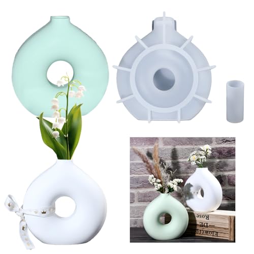 BDYLYS Donut Vase Silikonform Epoxidharz Formen Moulds Blumenvase Silikonformen Vase Resin Gießform – Epoxidharz Gießform für kreative DIY-Projekte & Dekoration von BDYLYS