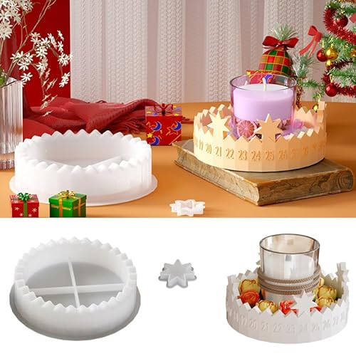 Silikonform Weihnachten – Adventskalender Zahlen Gießform, DIY Gipsform für Countdown, Facettenschale, Kerzenhalter & Dekoration von BDYLYS