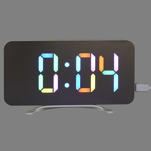 BE MIX, HT0122, RGB-LED-Spiegelwecker, 2-in-1-Spiegelwecker mit weißer oder mehrfarbiger LED-Beleuchtung, 3 Beleuchtungsstufen für optimalen Komfort, programmierbare Alarme, 2 USB-Ausgänge BE MIX, HT0122, RGB-LED-Spiegelwecker, 2-in-1-Spiegelwecker mit weißer oder mehrfarbiger LED-Beleuchtung, 3 Beleuchtungsstufen für optimalen Komfort, programmierbare Alarme, 2 USB-Ausgänge von Be Mix