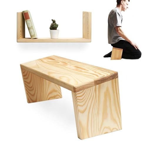 BE STIL Meditationsbank, Gebetsstuhl, Wandregal aus Holz, Multifunktional, Wandregal, Naturholz BE STIL Meditationsbank, Gebetsstuhl, Wandregal aus Holz, Multifunktional, Wandregal, Naturholz von BE STIL