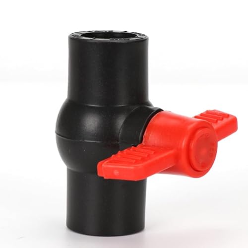 3/4" (25mm) Schwarzer und roter PVC-Kugelhahn mit Lösemittelschlupf, Größen 1/2" 3/4" 1" Pneumatik-Armaturen Schottverschraubung für Luft- und Wasserschlauch/Rohrleitung von BE-TOOL