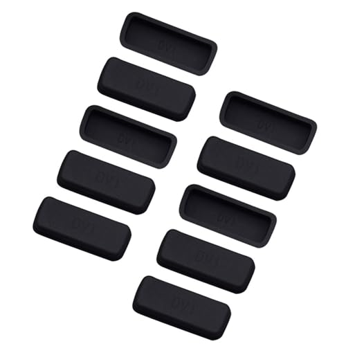 BE-TOOL (DVI-Anschluss/PE Schwarz) 10 Stück Anti-Staub-Silikon/PE-Anschluss-Schutz für DVI-Grafikkarte, staubdichte Abdeckkappe Steckerschutz für Computer Laptop TV Tablette PC Notebook von BE-TOOL