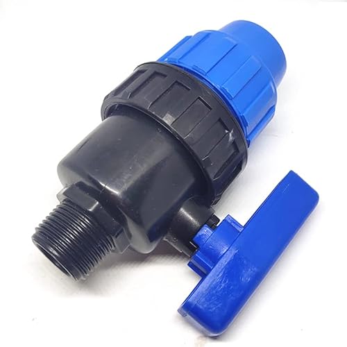 BE-TOOL 25mm Stecker Inline-Kugelhahn mit 20mm/25mm Tankadapter - Bewässerungskompressionsventil für IBC-Tanks - Gewindeanschluss für Wasserbehälter/Speichertanks von BE-TOOL