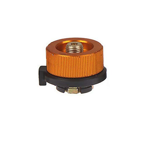 BE-TOOL Camping Gasadapter Gaskanister Nachfülladapter Metall Split Typ Gasflaschenadapter für Camping, Heckklappe, Heizung Orange (1 Stück) von BE-TOOL
