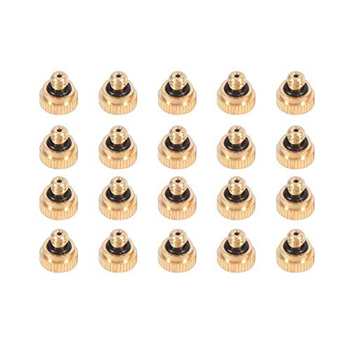 BE-TOOL Kühlsystemdüsen, 20 Stück Messing Nebeldüsen für Gewächshaus, Landschaftsbau, Außen-Kühlnebelsystem (0,3 mm) von BE-TOOL