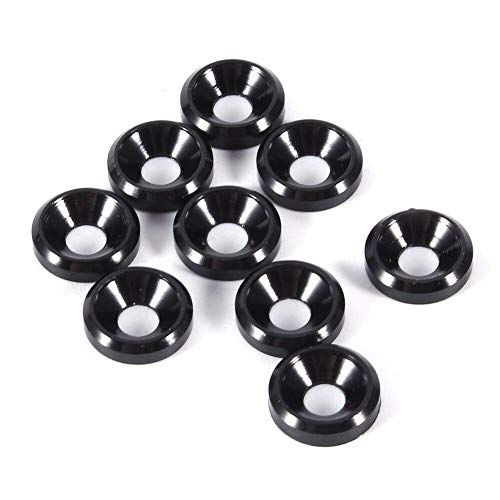 Bolt Washer BE-TOOL M4 Senkkopfscheibe, eloxiertes Aluminium, für Auto, schwarz, 10 Stück von BE-TOOL
