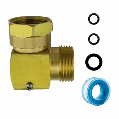 BE-TOOL Messingrohrverschraubung, 90 Grad drehbar, Winkelverbinder, 3/4 GHT männlich x 3/4 GHT Innengewinde, Gartenschlauchgelenk, abnehmbarer Adapter mit PTFE-Band und Dichtung BE-TOOL Messingrohrverschraubung, 90 Grad drehbar, Winkelverbinder, 3/4 GHT männlich x 3/4 GHT Innengewinde, Gartenschlauchgelenk, abnehmbarer Adapter mit PTFE-Band und Dichtung von BE-TOOL