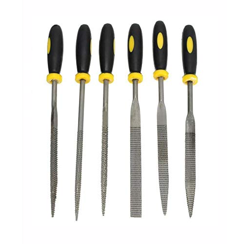 BE-TOOL Mini-Feilen-Set, 6-teilig, Handfeilen, Schnitzen, Schärfen mit weichem Griff für Holz und weiches Metall von BE-TOOL