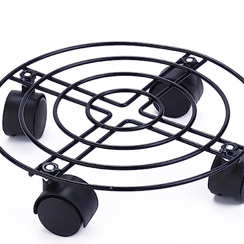 BE-TOOL Pflanzen-Caddy-Ständer auf Rädern, Metall, robuster Topfwagen, runder rollender Pflanzenständer für Blumentöpfe, Gartenpflanzgefäße(30CM) von BE-TOOL