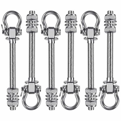 BE-TOOL Robuste Schaukelaufhänger, 180° Edelstahl, Schraubhalterungen, Outdoor-Hängemattenhaken für Hängestühle, Schaukeln, Boxsack, 6 Stück BE-TOOL Robuste Schaukelaufhänger, 180° Edelstahl, Schraubhalterungen, Outdoor-Hängemattenhaken für Hängestühle, Schaukeln, Boxsack, 6 Stück von BE-TOOL