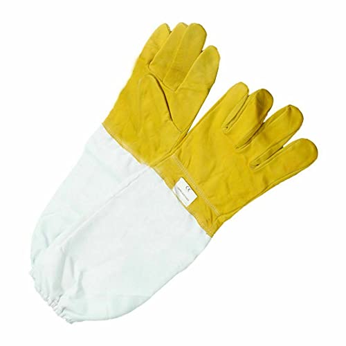 BE-TOOL Schutzhandschuhe Bienenzuch Ziegenleder und Segeltuch mit Belüftetem Ärmel Perfekt Schutz für Die Imker XL von BE-TOOL