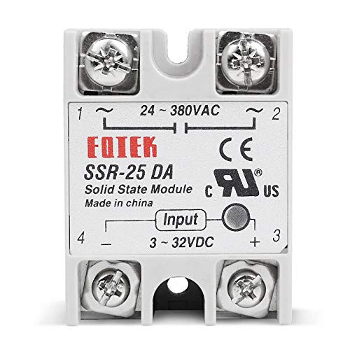 BE-TOOL Statisches Relais SSR-25DA DC 3-32V Eingang AC 24-380V Ausgang einphasig für PID Temperaturregler von BE-TOOL