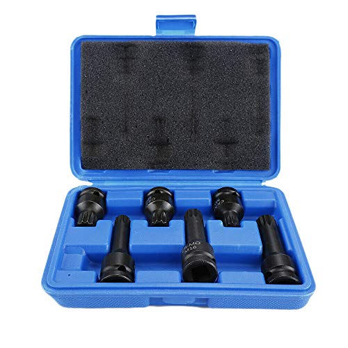 BE-TOOL Stecknuss-Bit 1/2'' Stecknuss Bit-Set M14 M16 M18 12-kant Vierkant Schlag-Stecknuss Bit für Hand- und Schlagschrauber Werkzeuge (6 Stück) von BE-TOOL