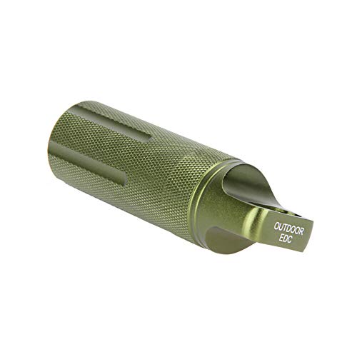 BE-TOOL Wasserdichte Flasche, 1 EDC-Behälter komplett aus Metall, Survival-Werkzeug für U-Disk, Angelausrüstung, Grün Silber (runder Kopf) von BE-TOOL